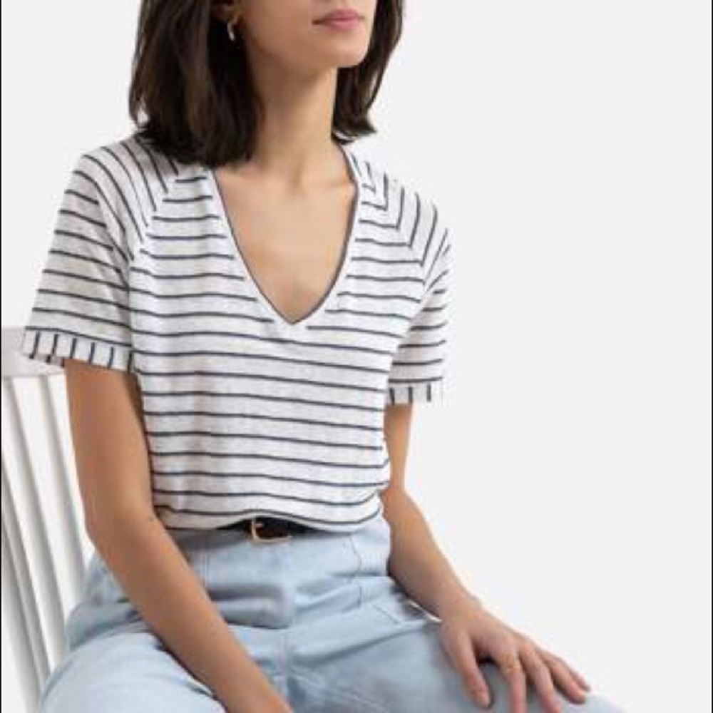 2/$15🆑LIKE 🆕 Express Gray Stripe V-Neck Sweater